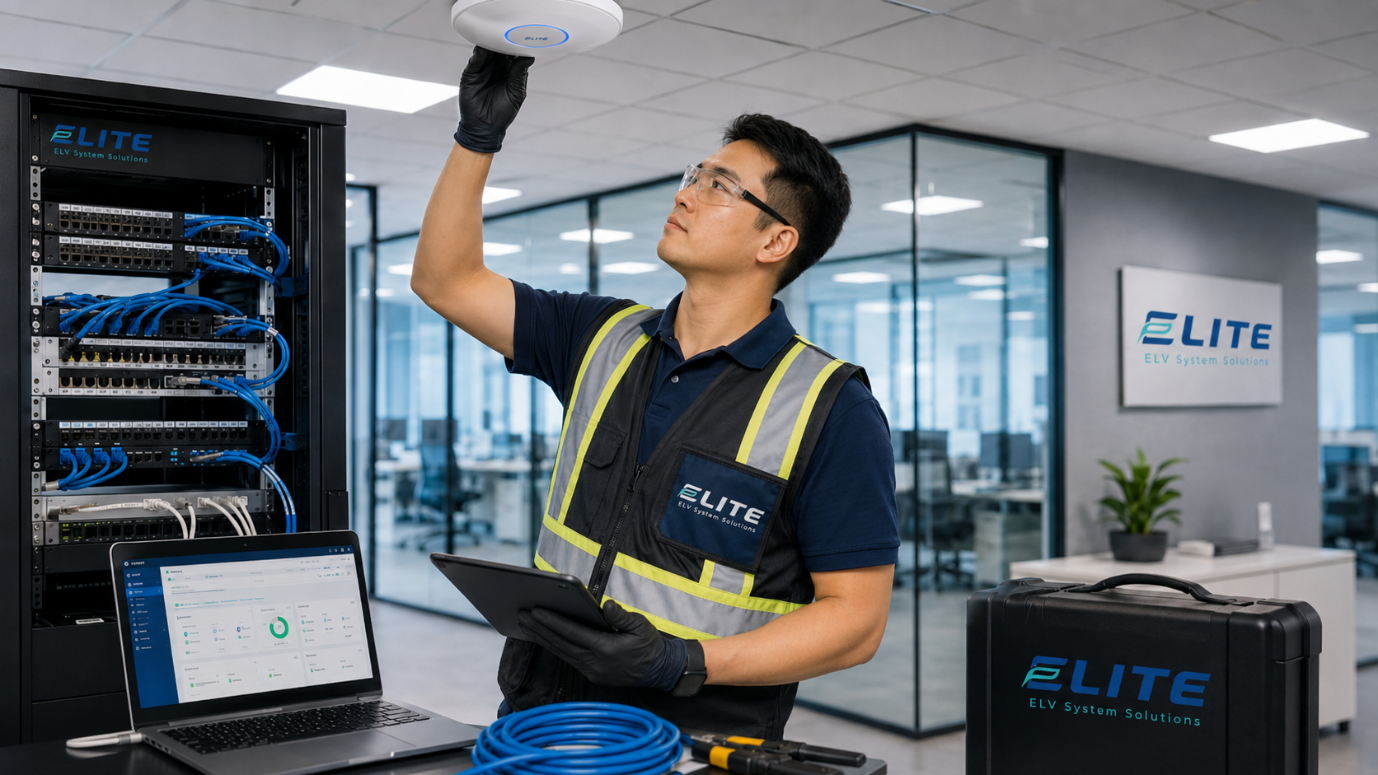 Elite ELV contractor setting up the enterprise network for office