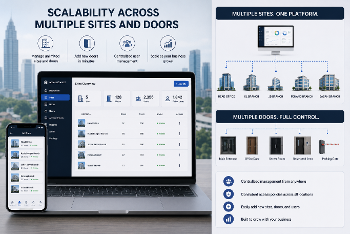 Scalability across multiple sites and doors