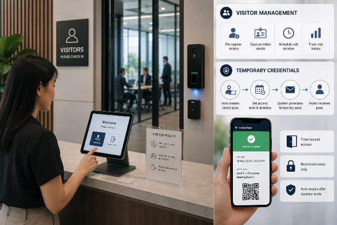 Visitor management and temporary credentials